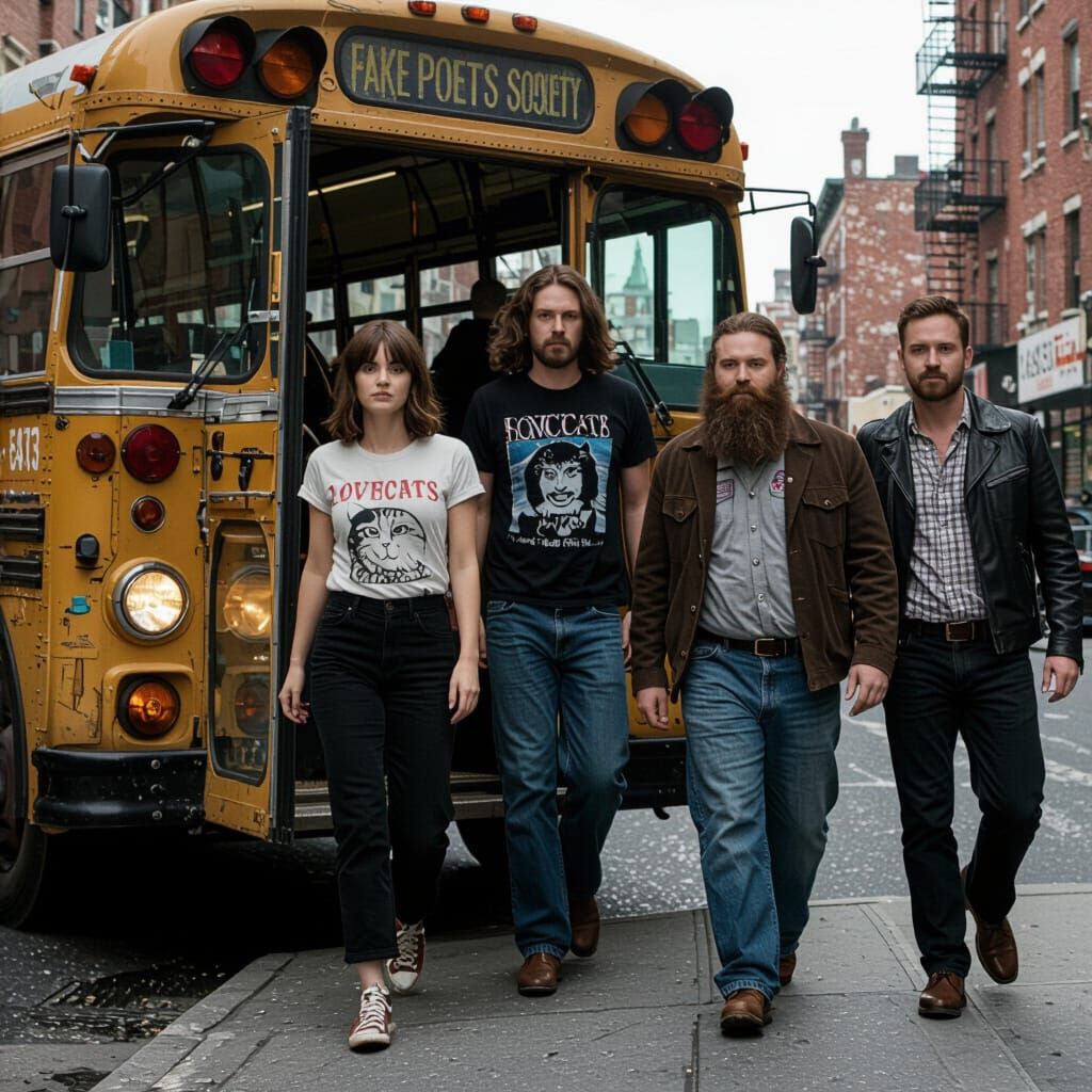 Fake Poets Society Exits Bus in Gritty Brooklyn Street
