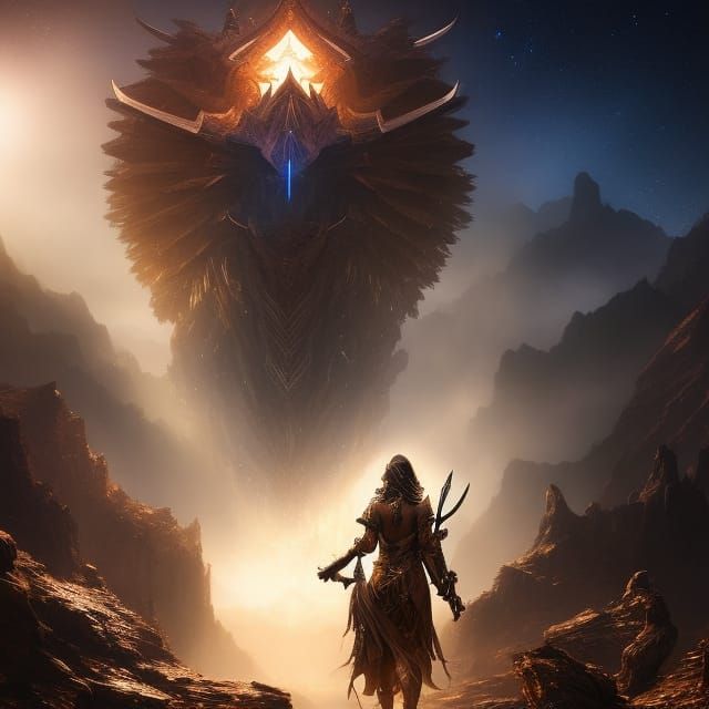 Scorpion Humanoid Woman in Desert Landscape