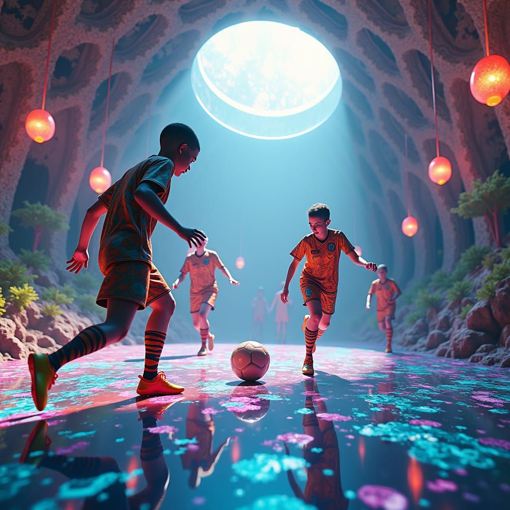Aliens Play Soccer in Mystical Dome Home