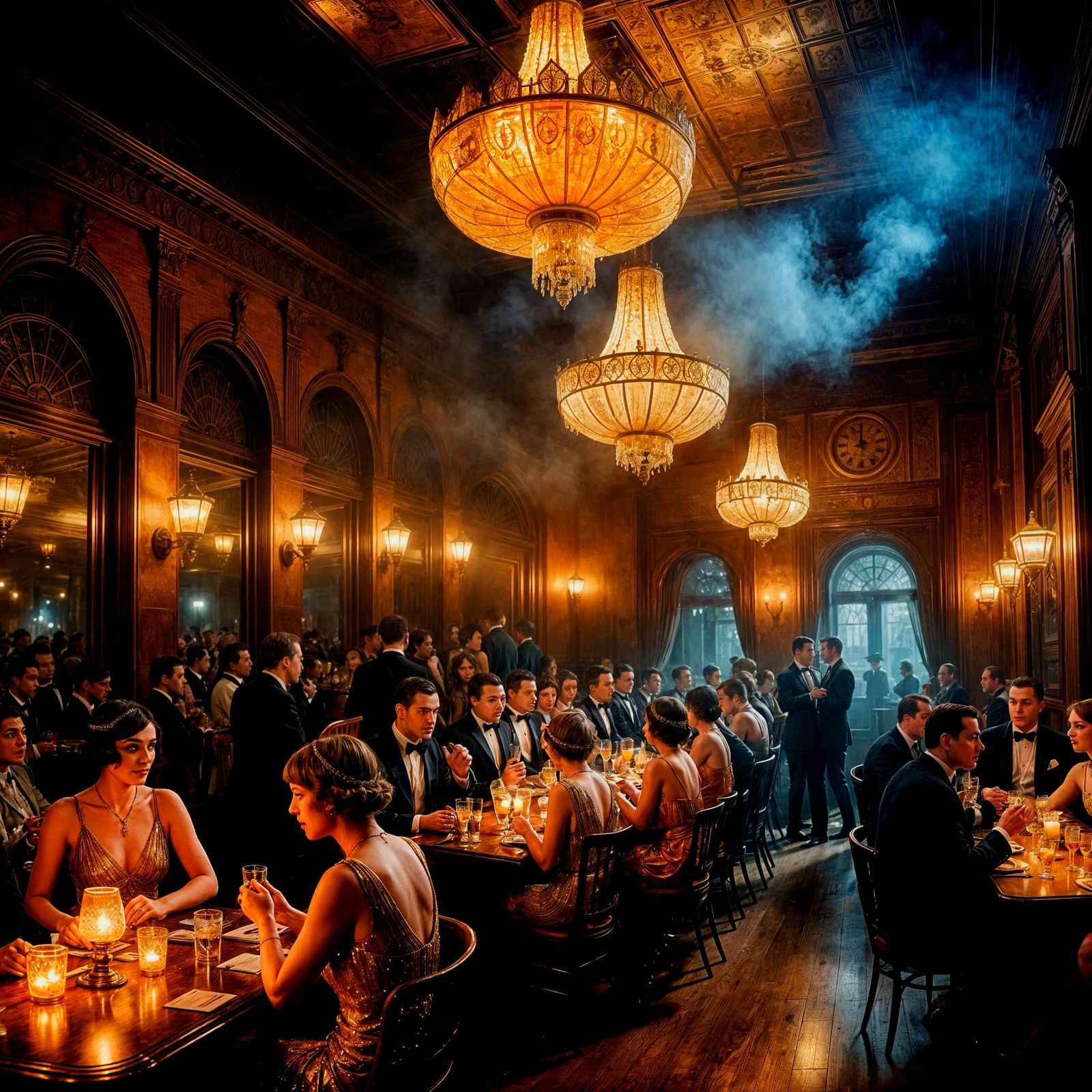 1920s Split-Scene: Silent Street, Roaring Speakeasy