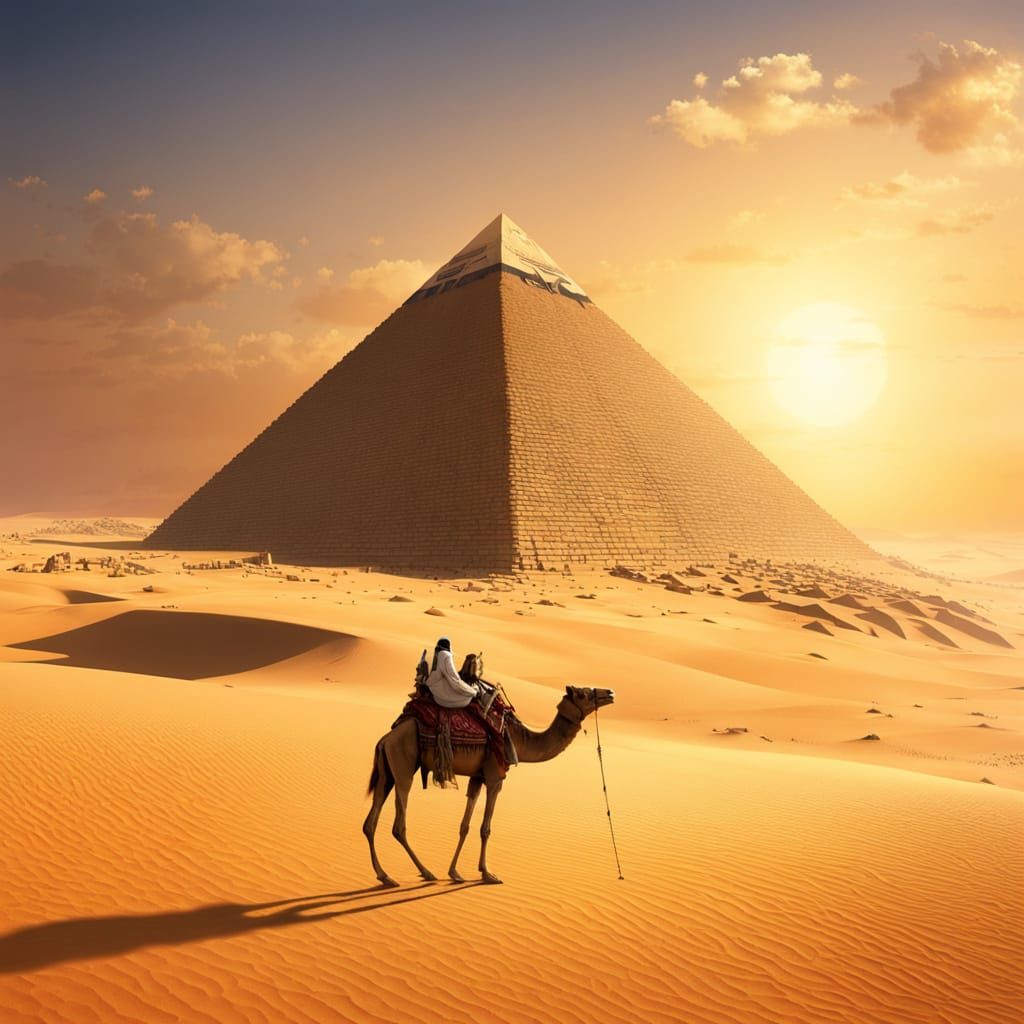 Epic Pyramid at Sunset in Giza, Egypt