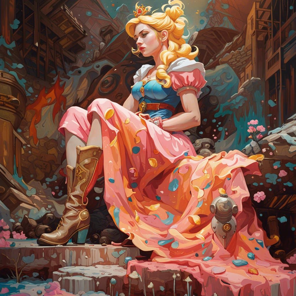 Battle Weary Princess Peach Taking a Break.