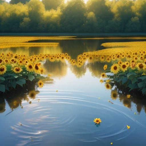 Golden Hour Sunflower Serenity