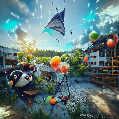 A flying fox × panda 8K 3D anime Kandinsky Flickr HDR Unreal Engine trending on Artstation VRay CryEngine