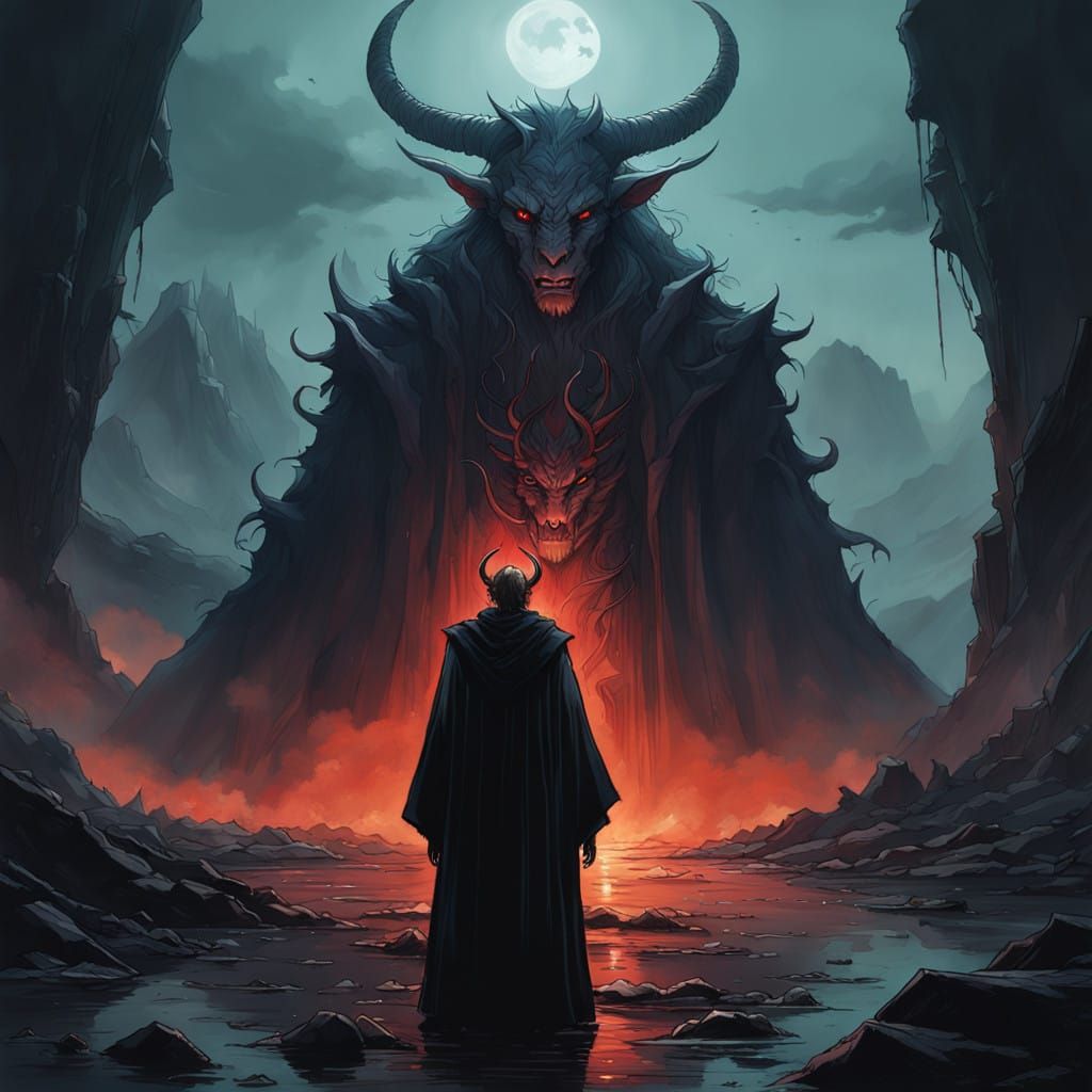 Regal Tiefling Sorceress Commands the Stormy Peaks