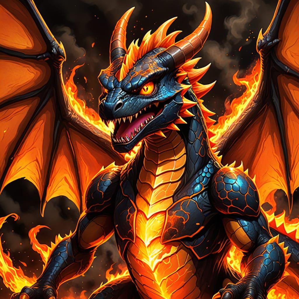 Charizard Monster Muppet with Hellfire Eyes