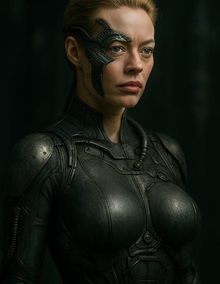 Realistic Portrait of a Borg Ex-Human Woman