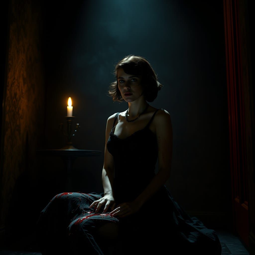 Gothic Horror Scene in 1930s Style