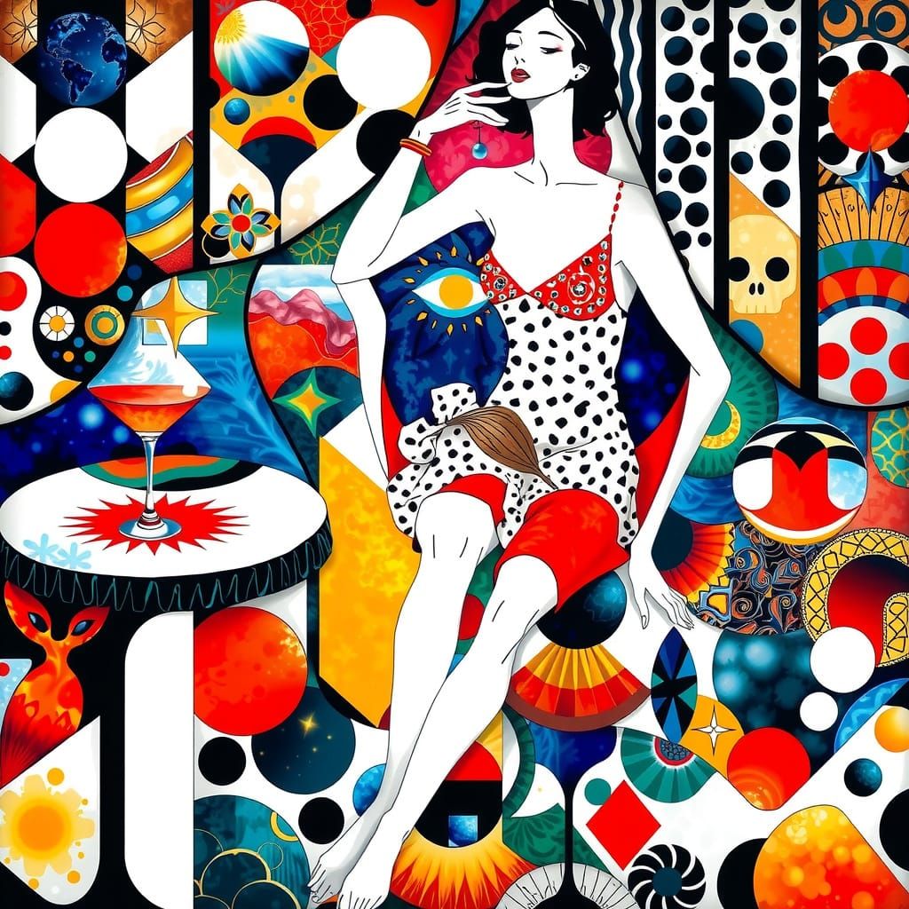 Cubist Woman in NEO Realism Style