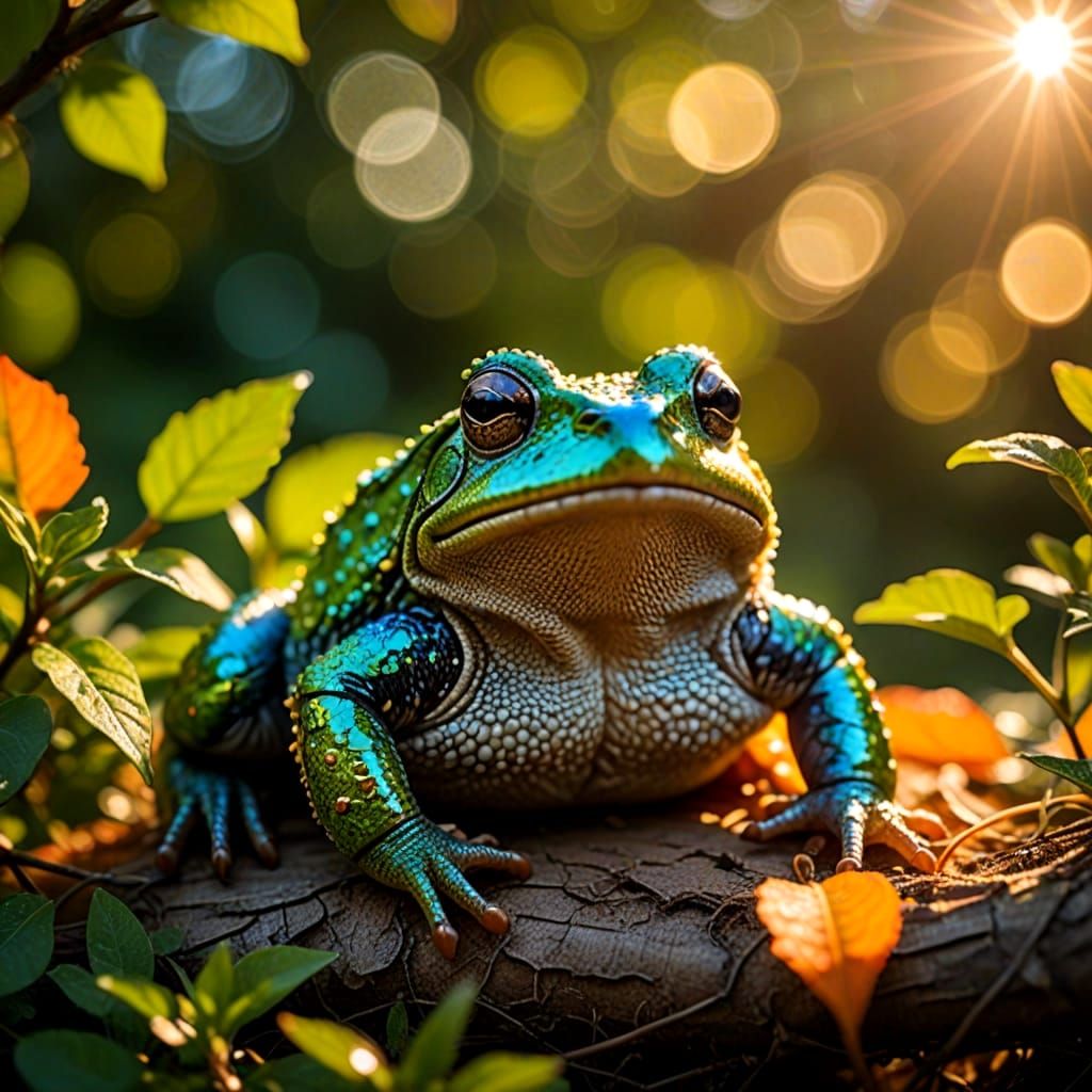 Surreal Feline-Like Creature Basks in Ethereal Sunshine