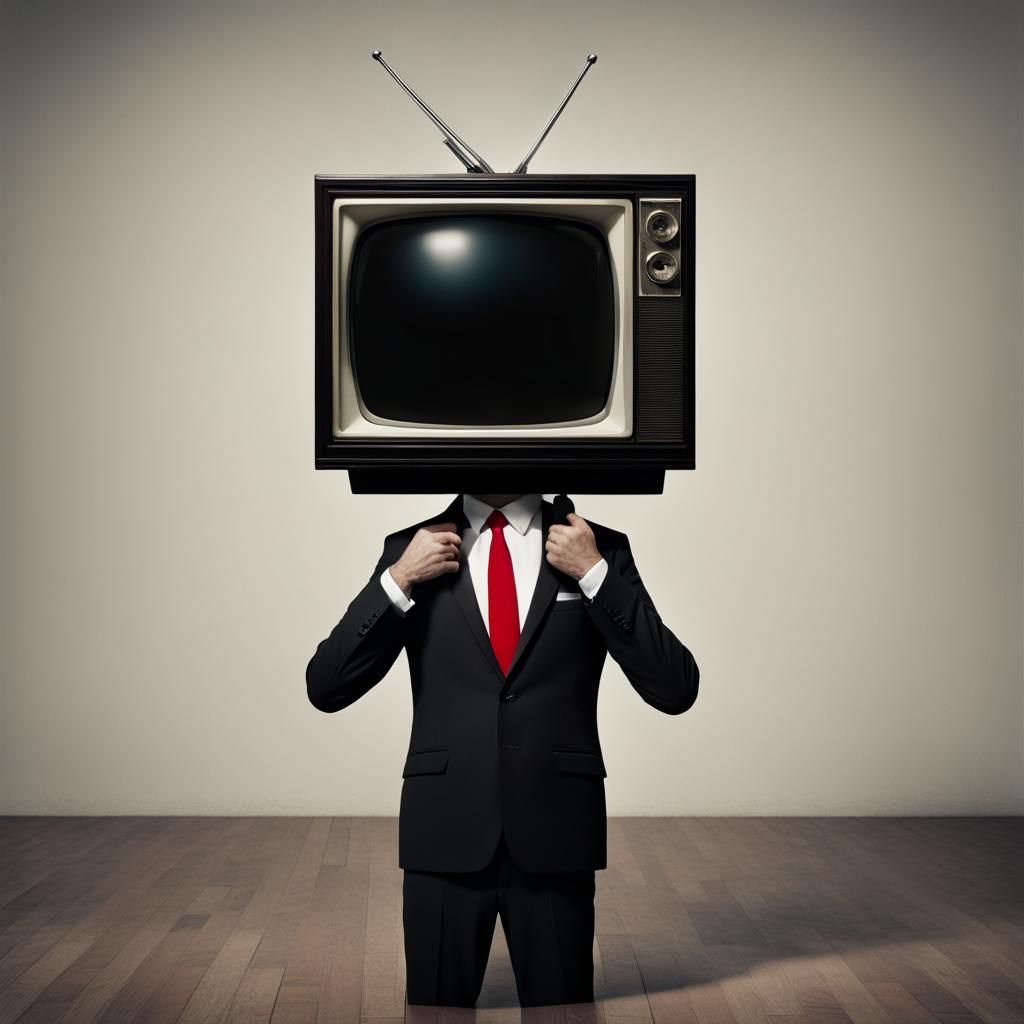 Headless TV Man in Tuxedo: Digital Matte Painting