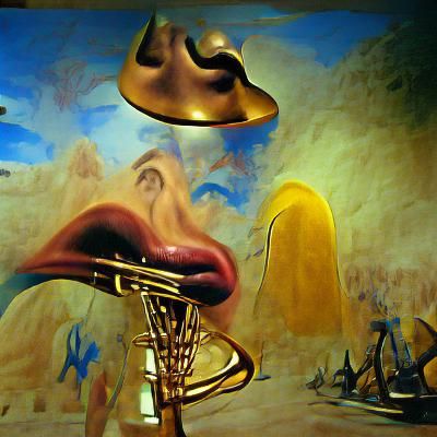 Surreal Melting Clocks in Dreamlike Landscape