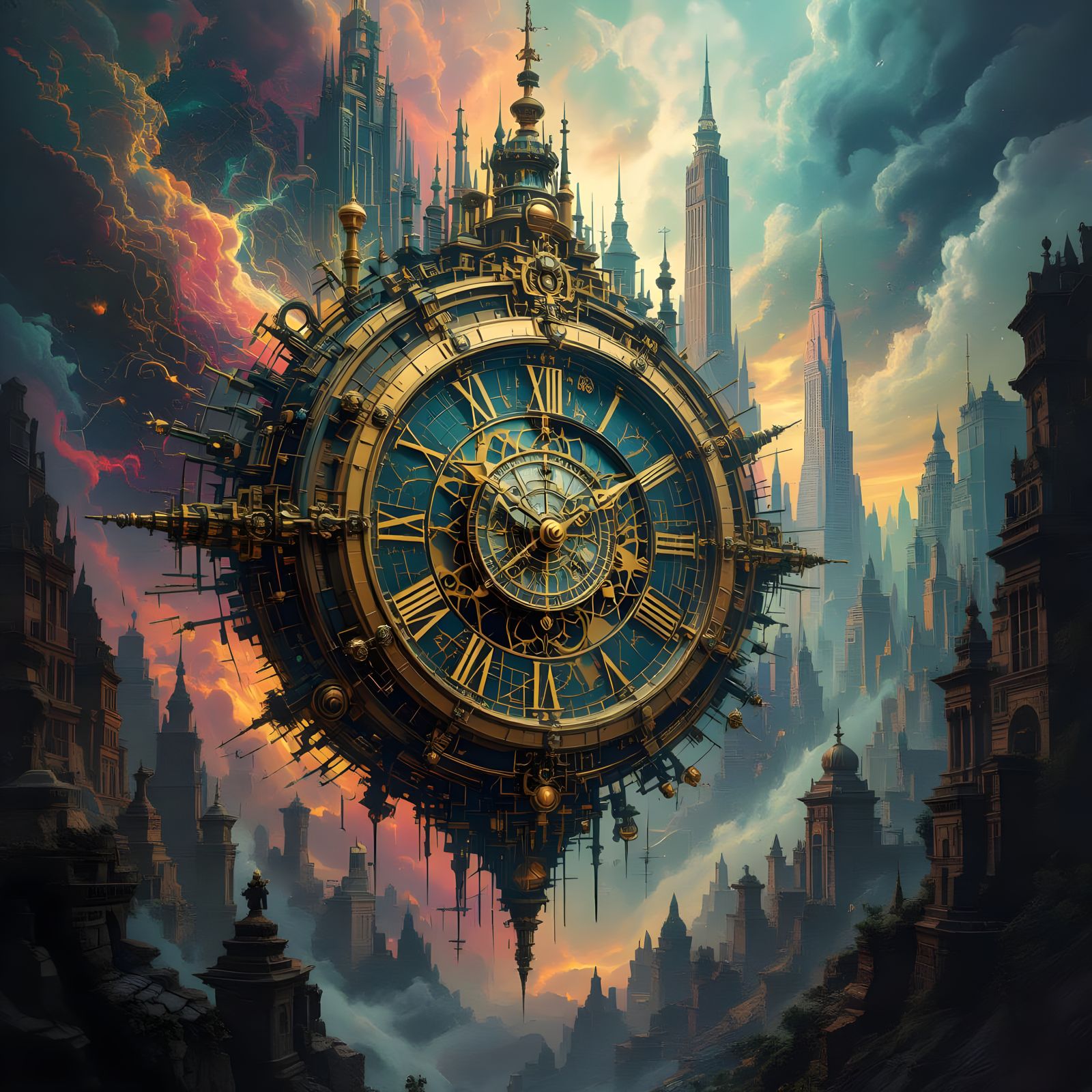 Chaotic Time Rift Merging Realities in Maximalist Style