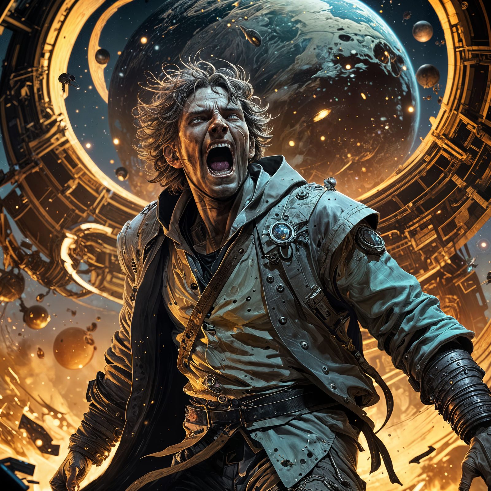 Cosmic Lunatic Breaks Free in Splendid Dark Fantasy Art