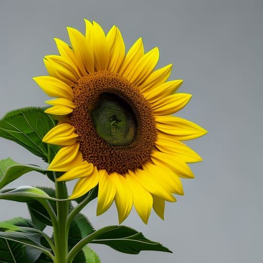 Detailed Photorealistic Sunflower in High Resolution