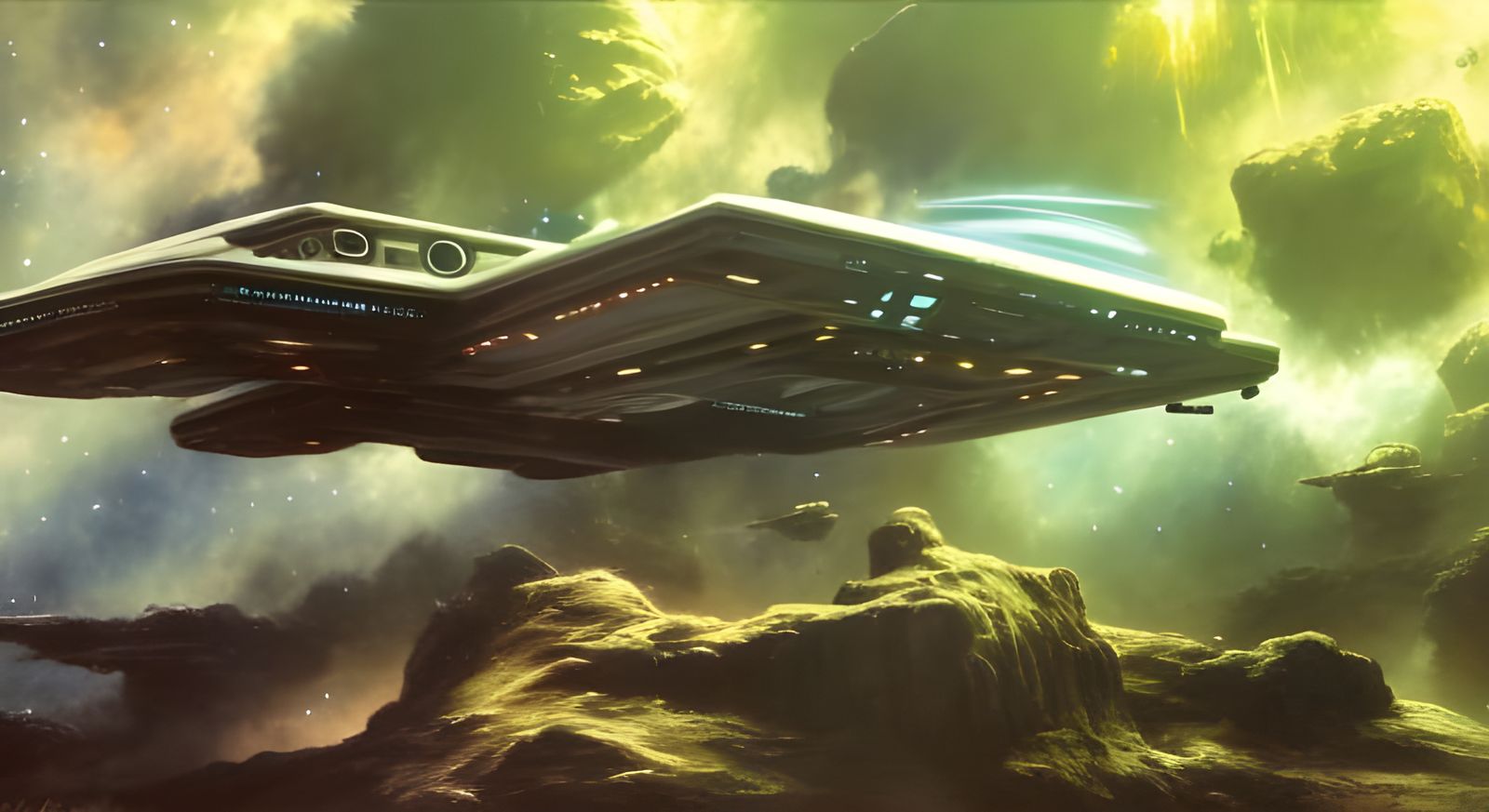 Star Trek Enterprise NC, a breath-taking artwork by Frederick Goddall Ralph Steadman, Andree Wallin, Thomas Kincade,...