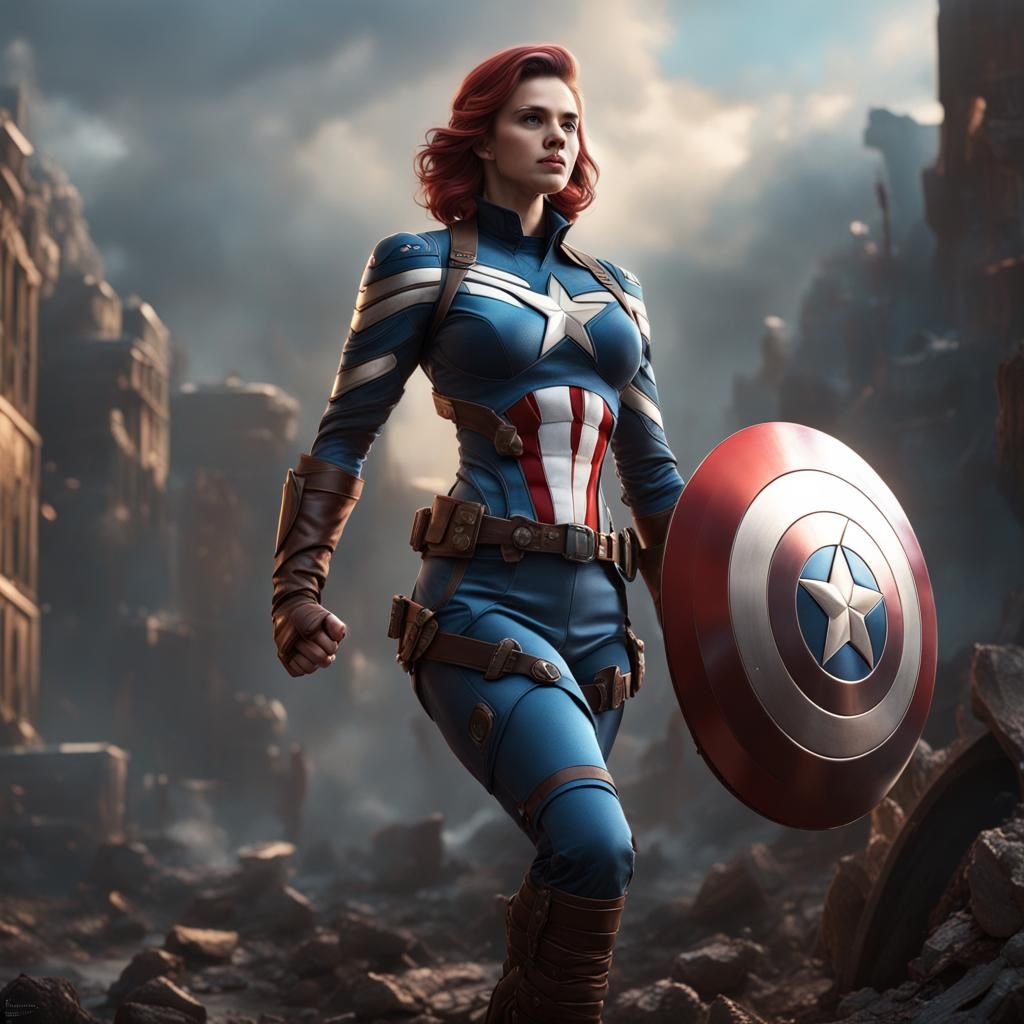 Princess Female Captain America: Detailed Fantasy Art