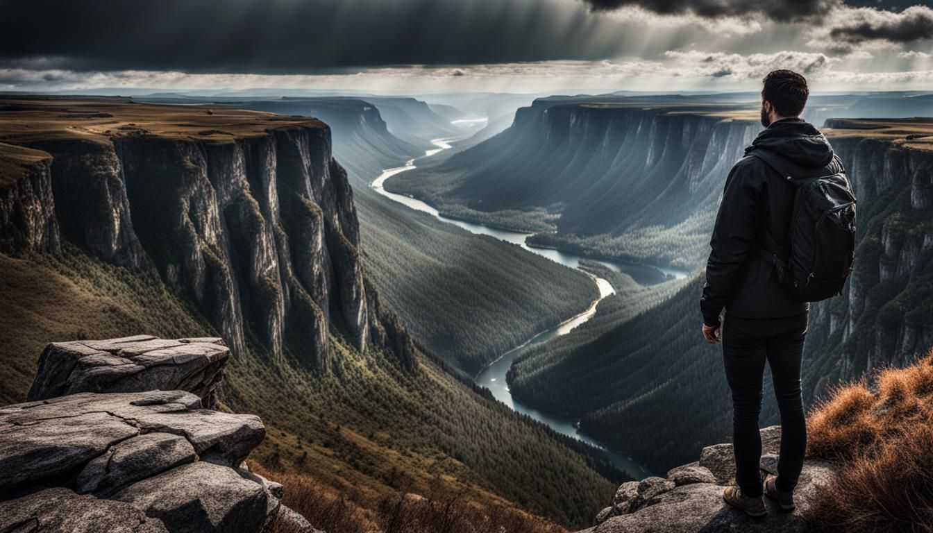 Cliffside Vista: Hyperrealistic Landscape Scene