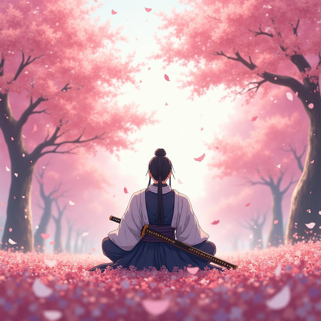 Swordsman in Cherry Blossoms: Anime Key Visual