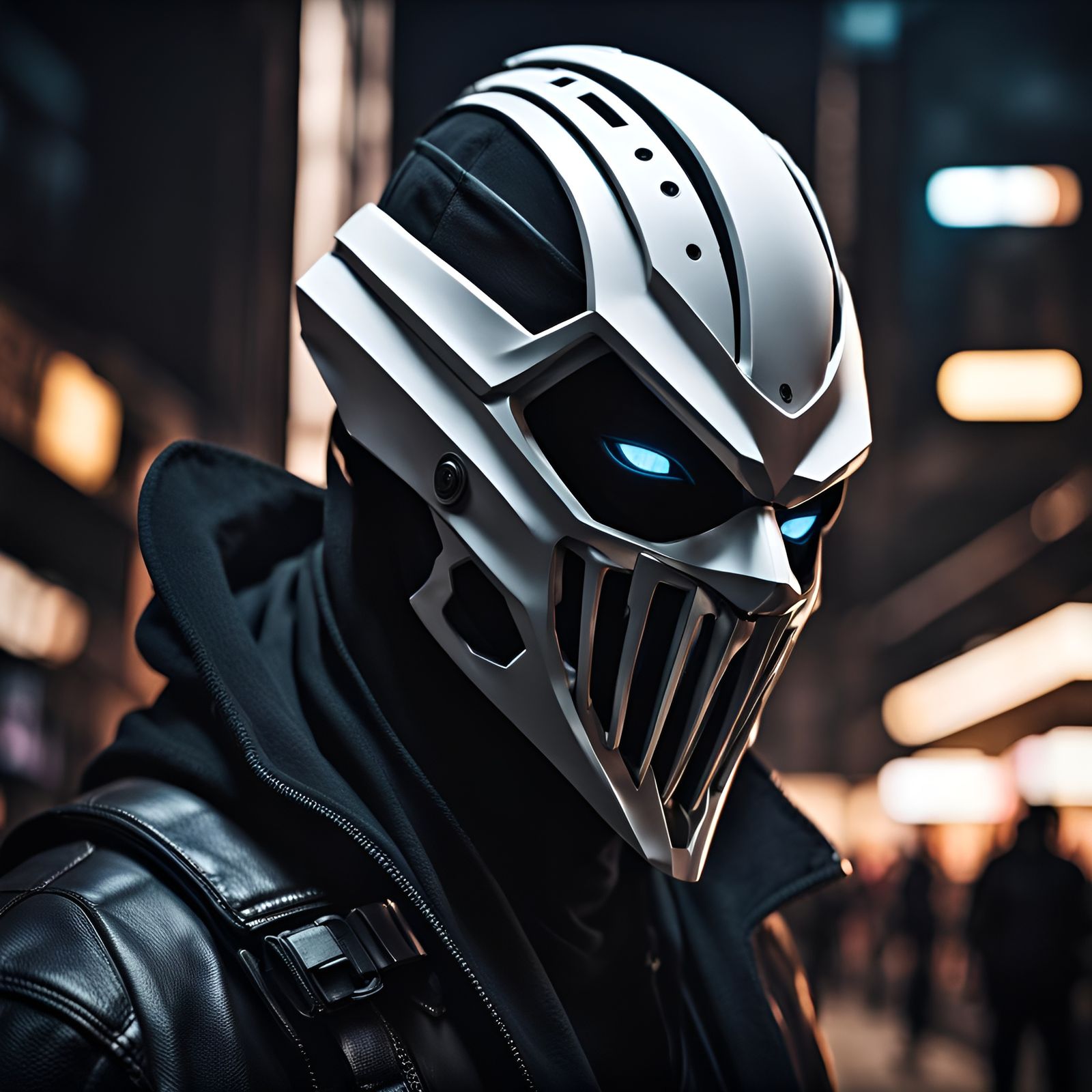 Cyberpunk Killer in Grim Futuristic Cityscape