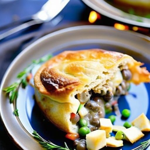 AI Generated Boudin Pot Pie Illustration