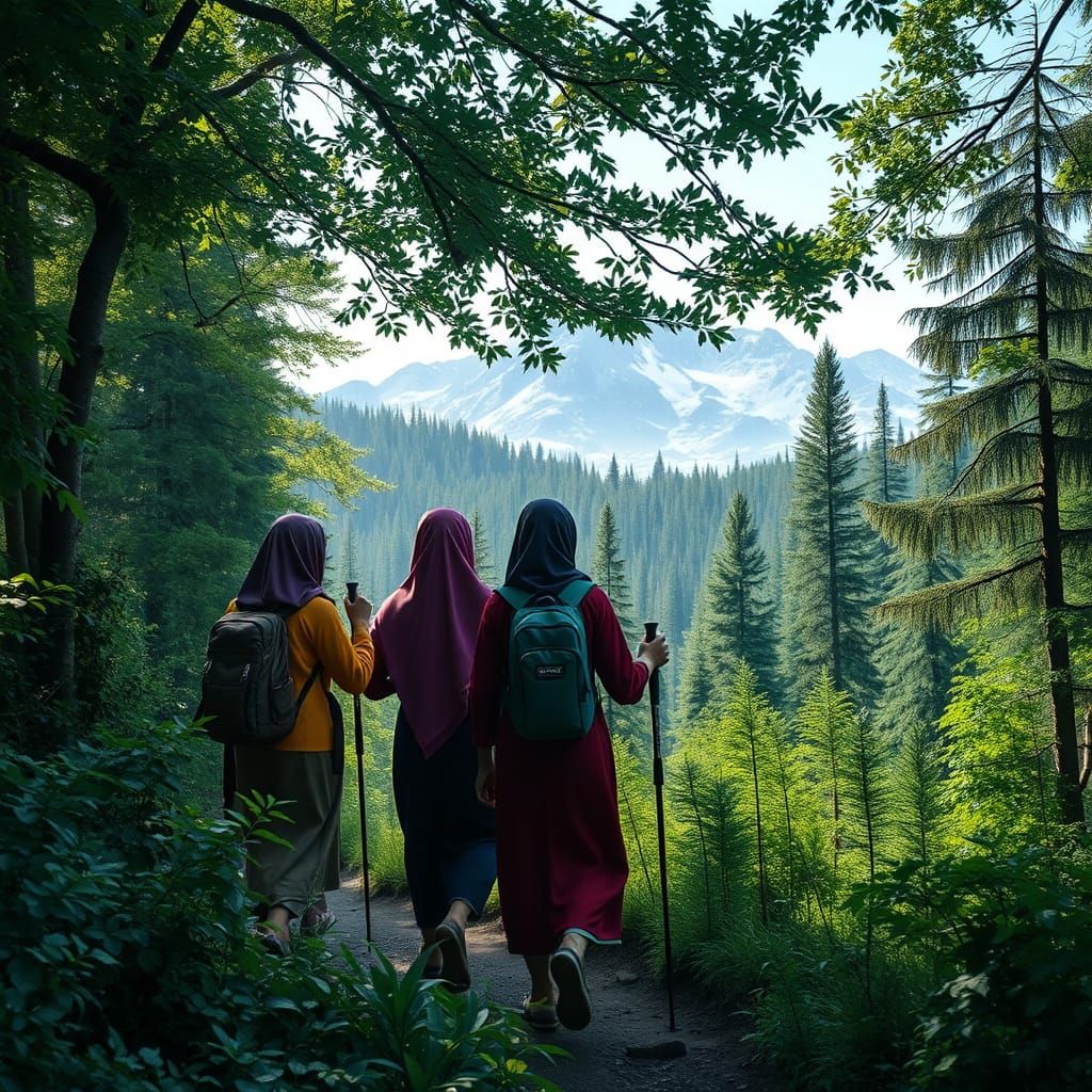 Mystical Forest Goddesses Ascend Snowy Mountains