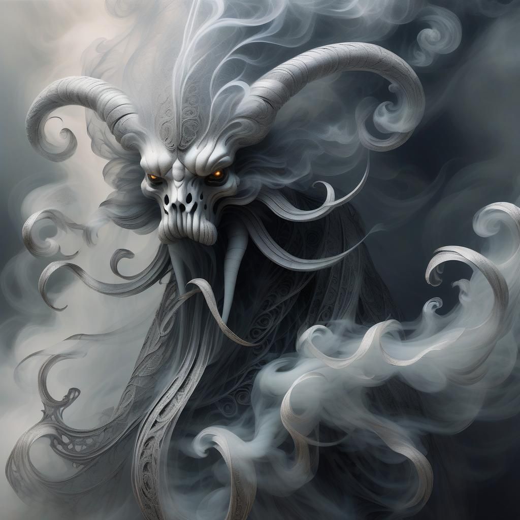 Ethereal Smoke Creature Emerges from Plumes