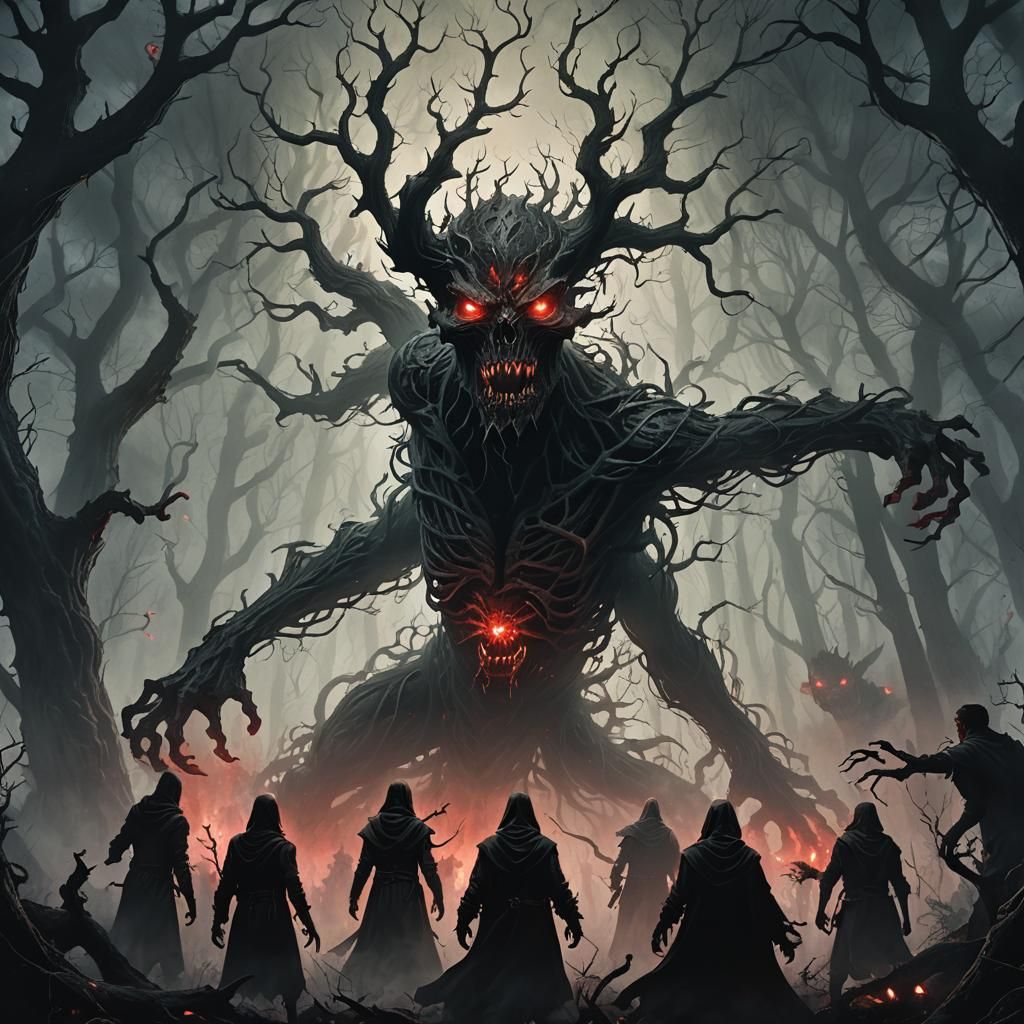 Monstrous Creature in Dark Fantasy Illustration