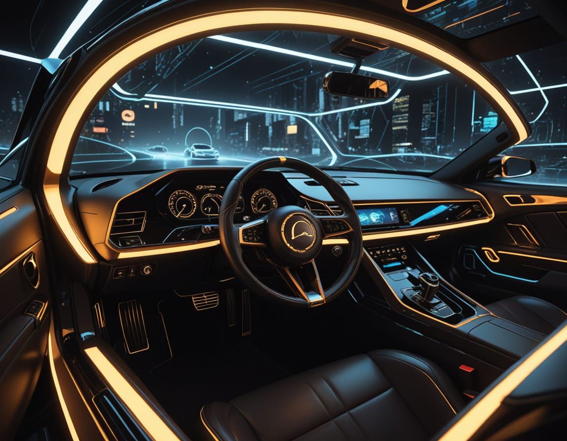 Time Machine in Cyberpunk Aesthetic