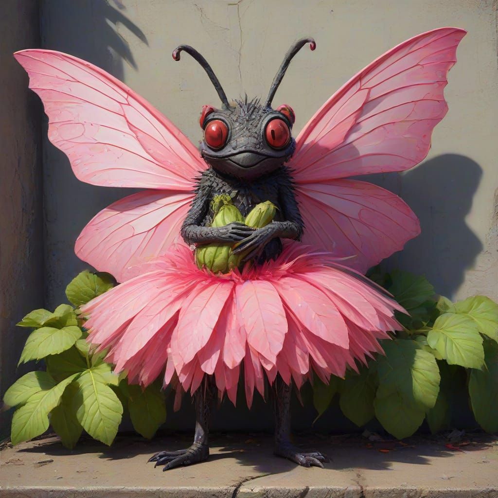 Insect Fairy and Rhubarb Pet in Graffiti Art Style