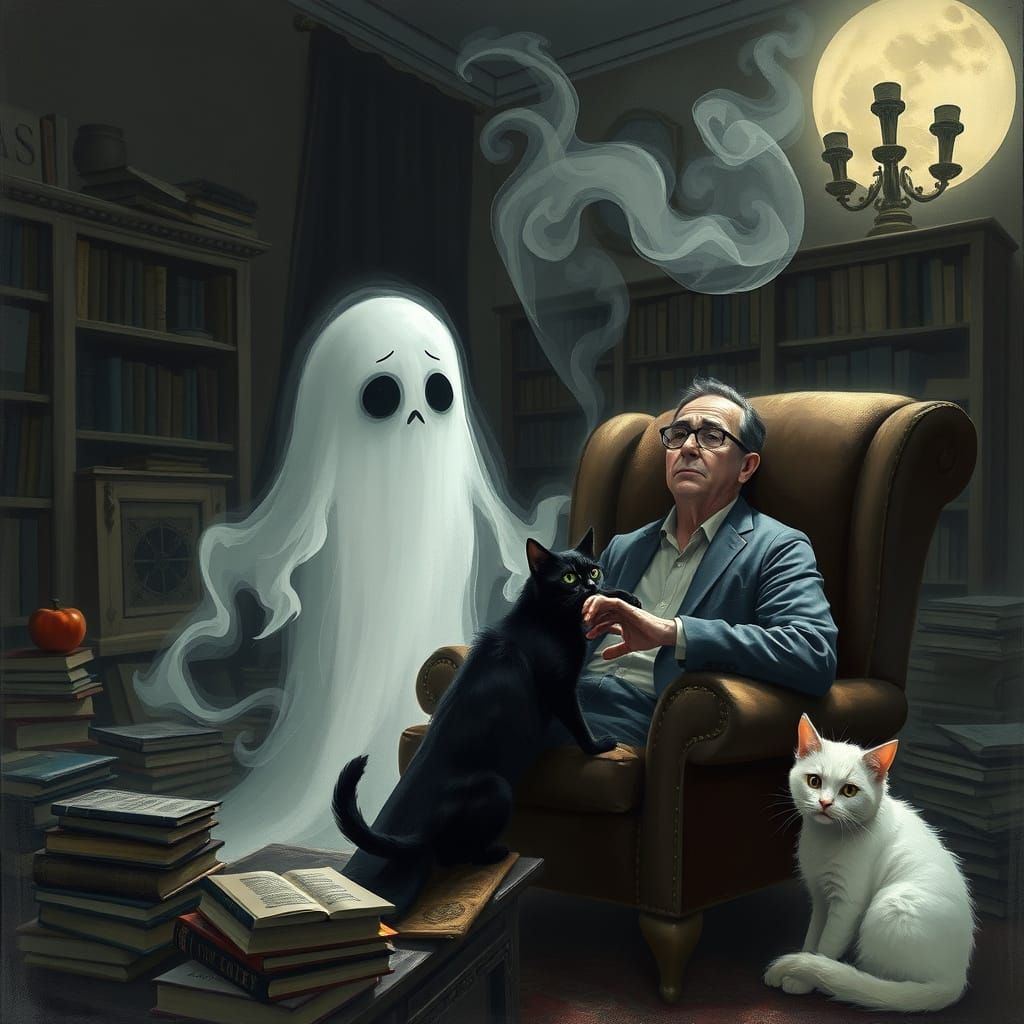 Ethereal Specter Fails to Spook Blind Gentleman and His Feli...