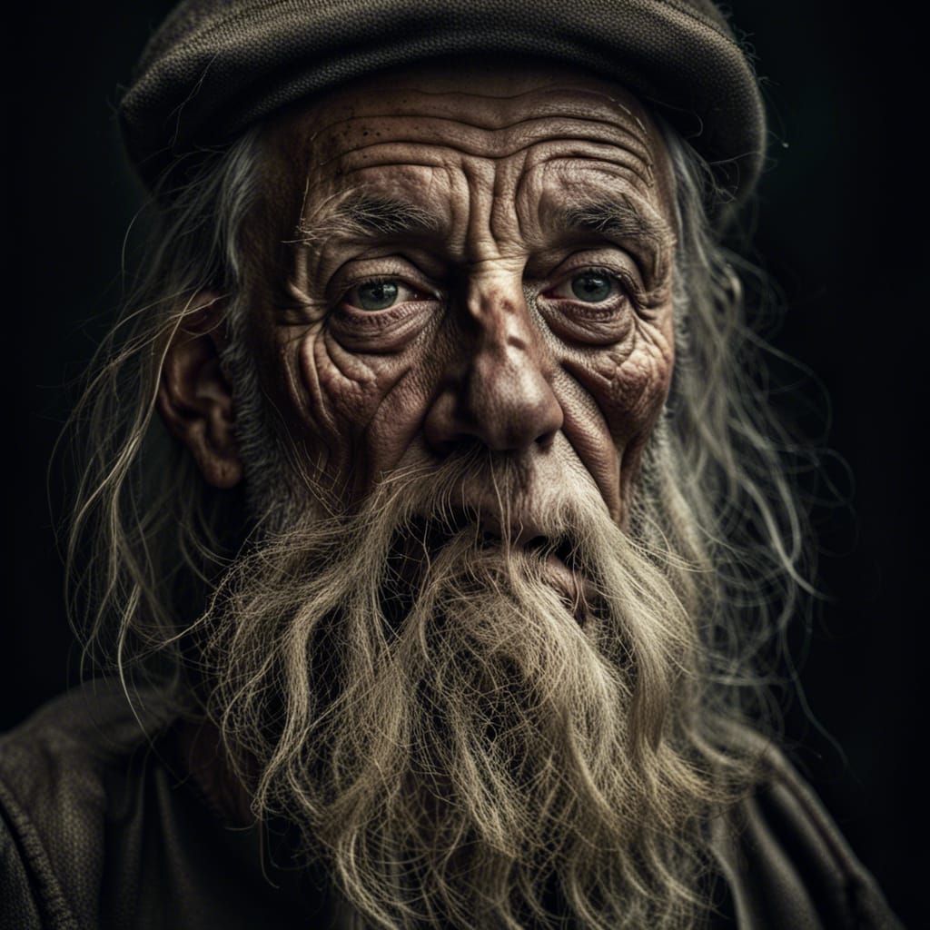 Intricate HDR Portrait of an Old Man