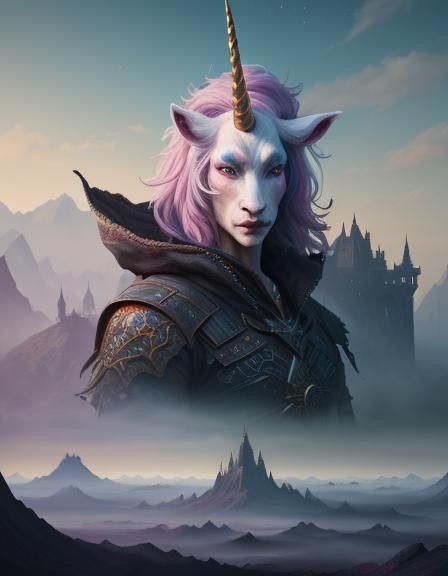 Fantastical Ugly Unicorn in Detailed Matte Painting