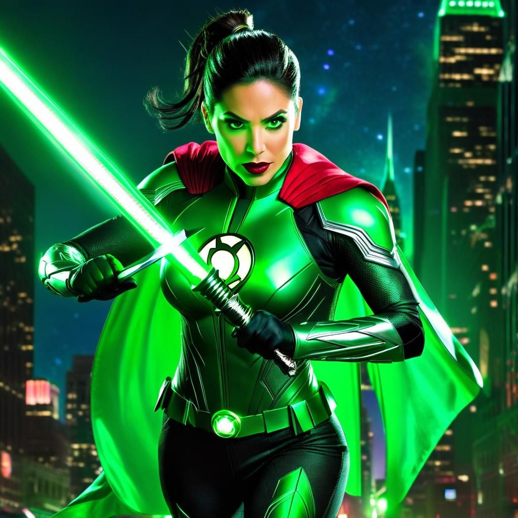 Jessica Cruz as Green Lantern in Hyperdetailed Comic Art