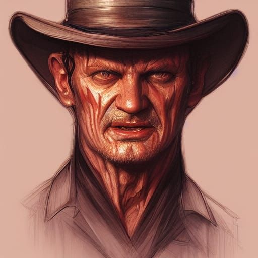 Hyperdetailed Portrait of Freddy Kruger in Unreal Engine 5