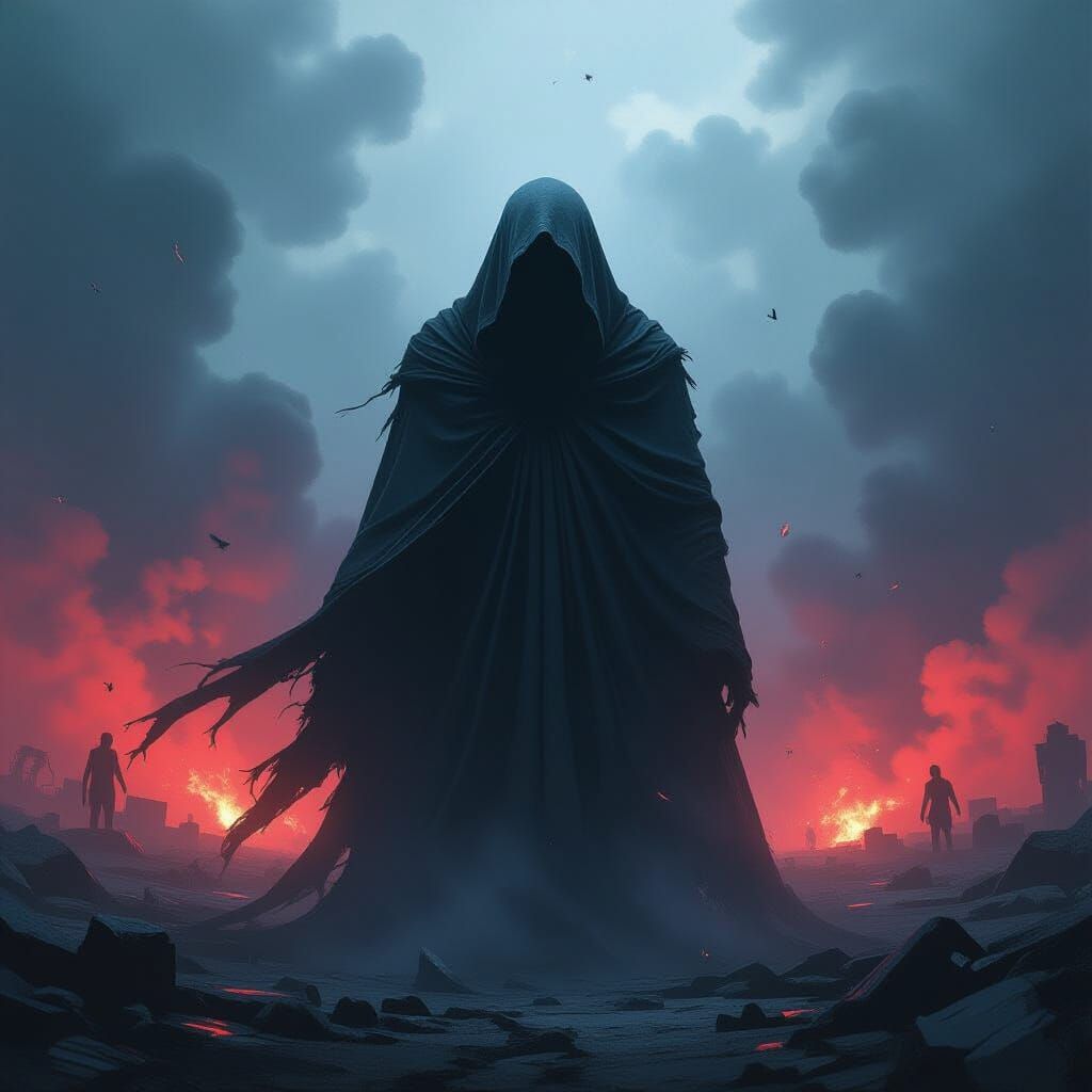 Dark Figure in Cinematic Battle Scene