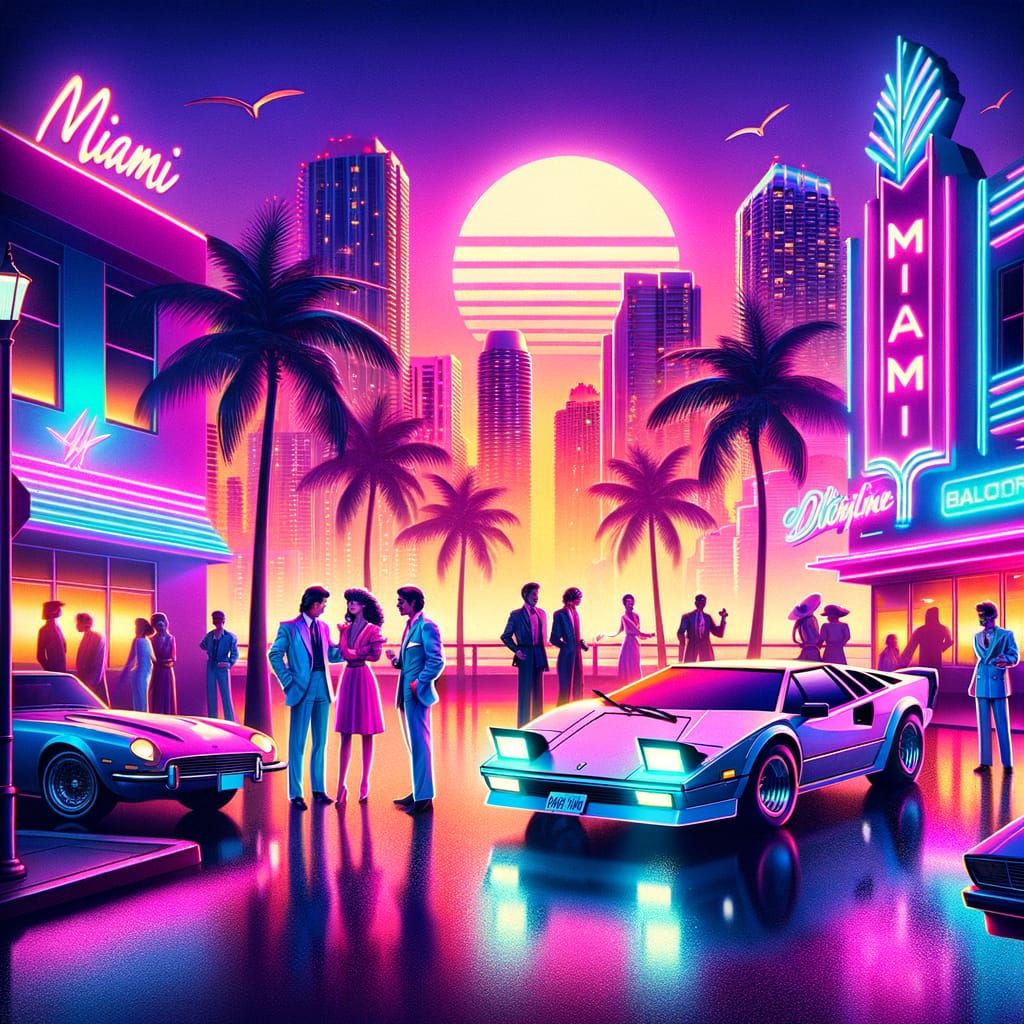 Miami Vice Nostalgia: A Vibrant 1980s Scene