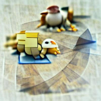 Hyperrealistic Minimalist Pokemon Fusion: Psyduck and Cubone