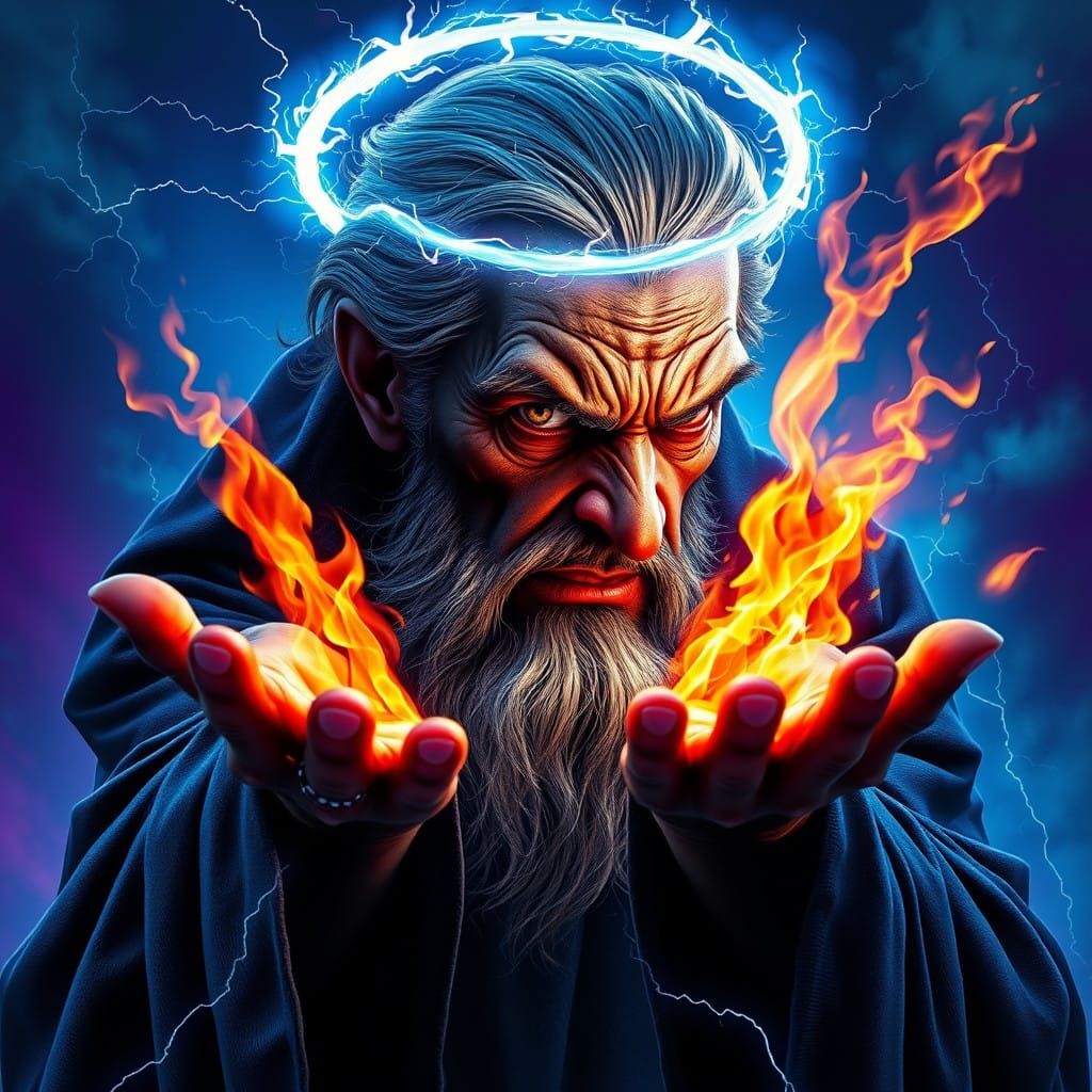 Intense Fantasy Portrait of a Wizard in a Mystic Aura