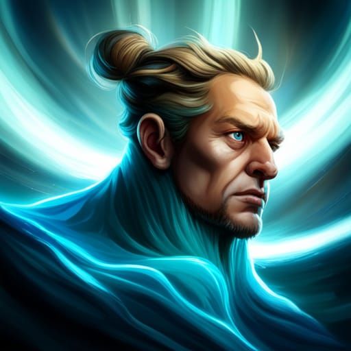 Realistic Blue-Skinned Cyclops of Greek Mythology