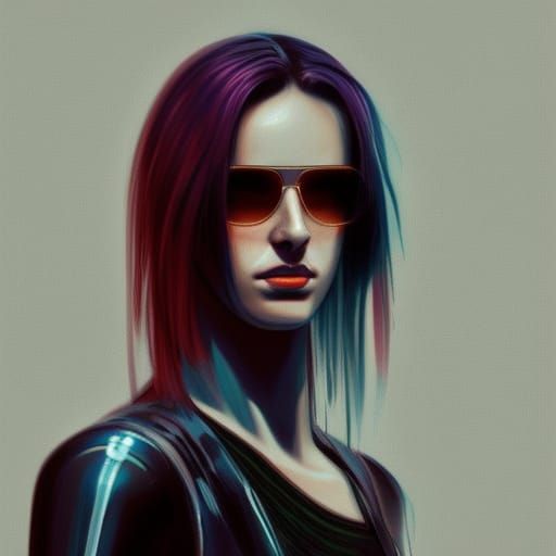 Cyberpunk Character Portrait in Grungy Style