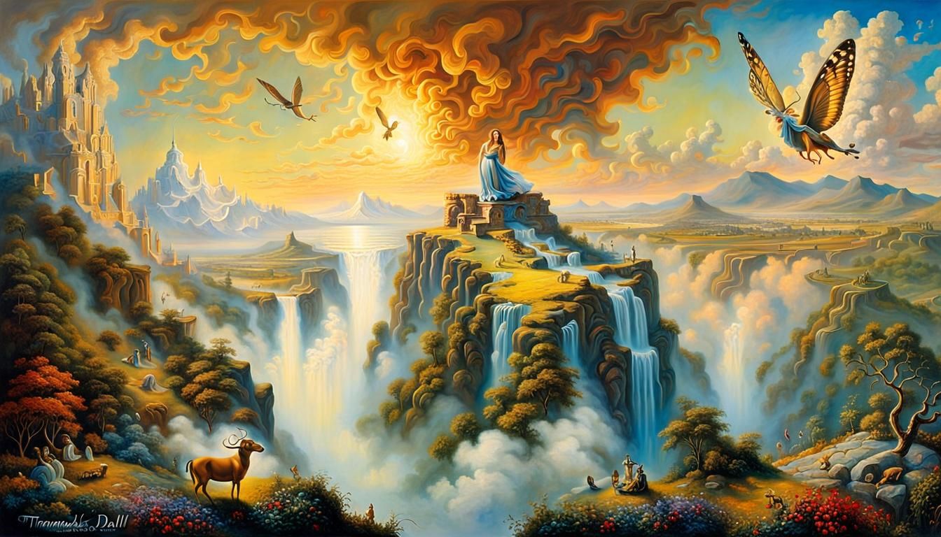 Angel Dissolving into Smoke: Surrealist Oil Painting