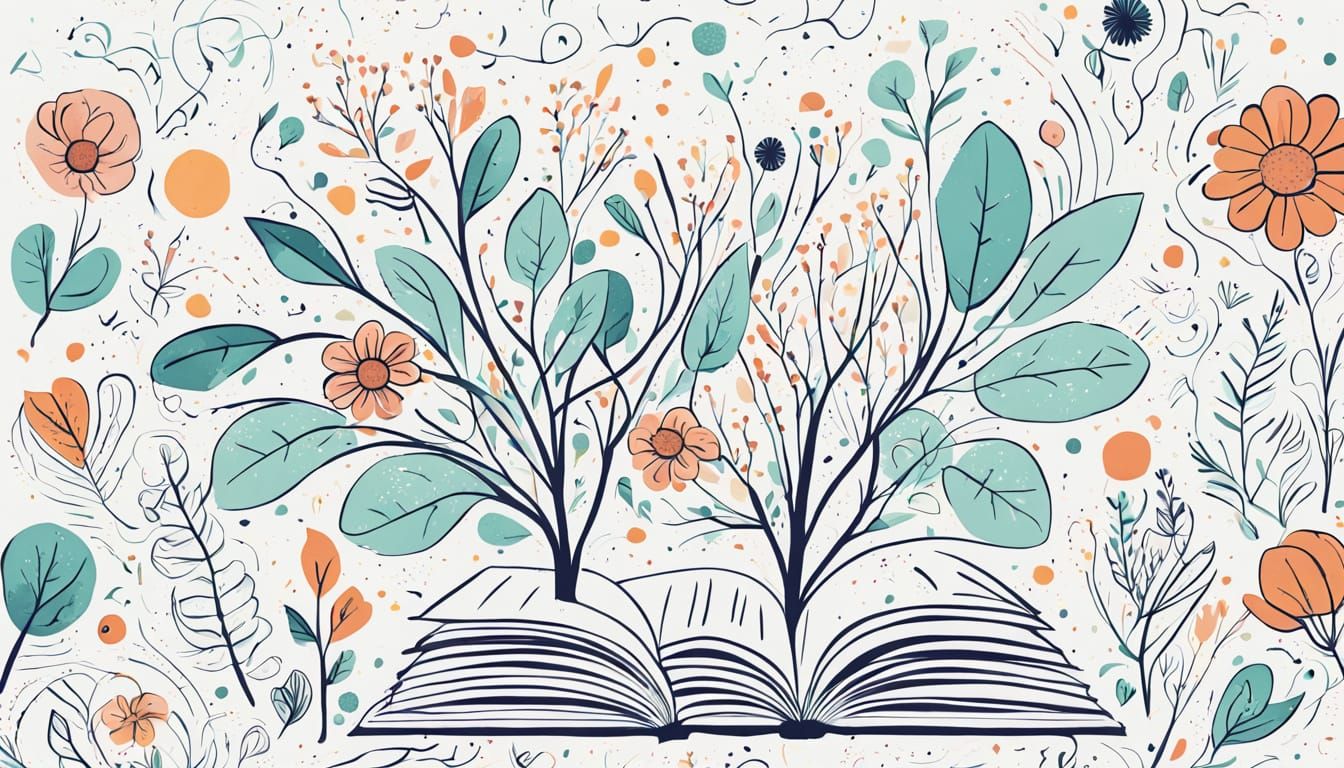 Whimsical Blooming Seedling Illustrations in Soft Pastel Col...