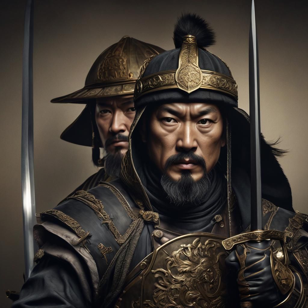 Mongol General Portrait with Caravaggio Lighting