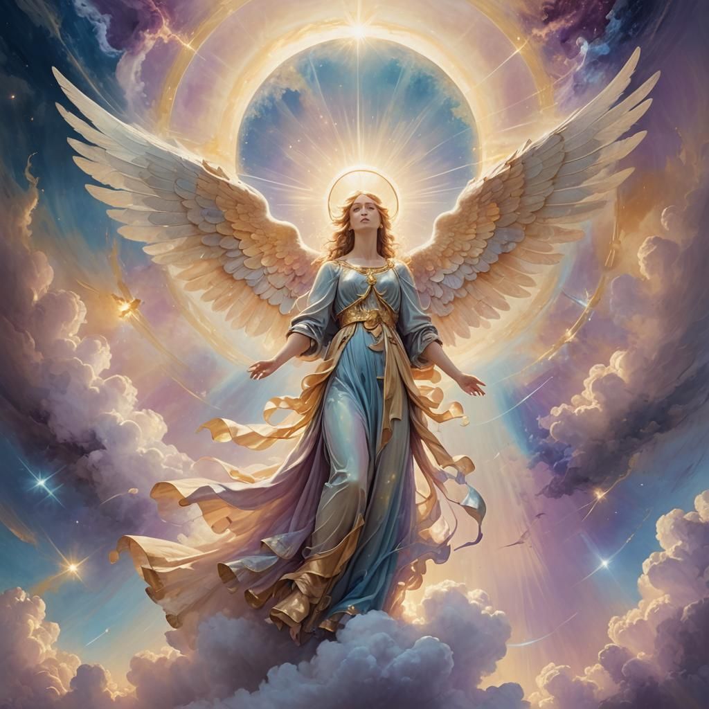 Angel in Heaven: Fantasy Surrealism Concept Art