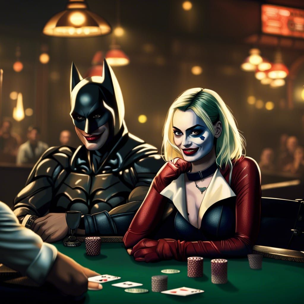 Harley Quinn and Batman Play Poker in Gotham