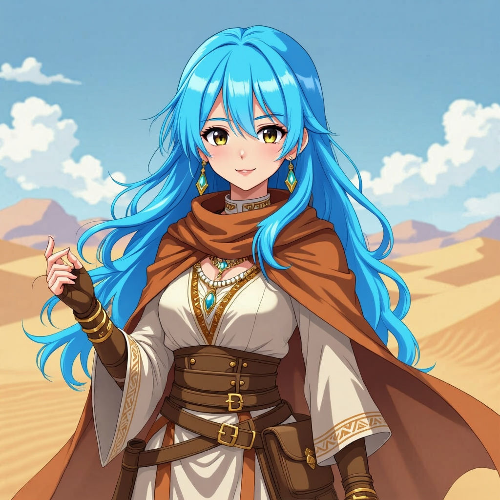 Anime Desert Priestess Illustration