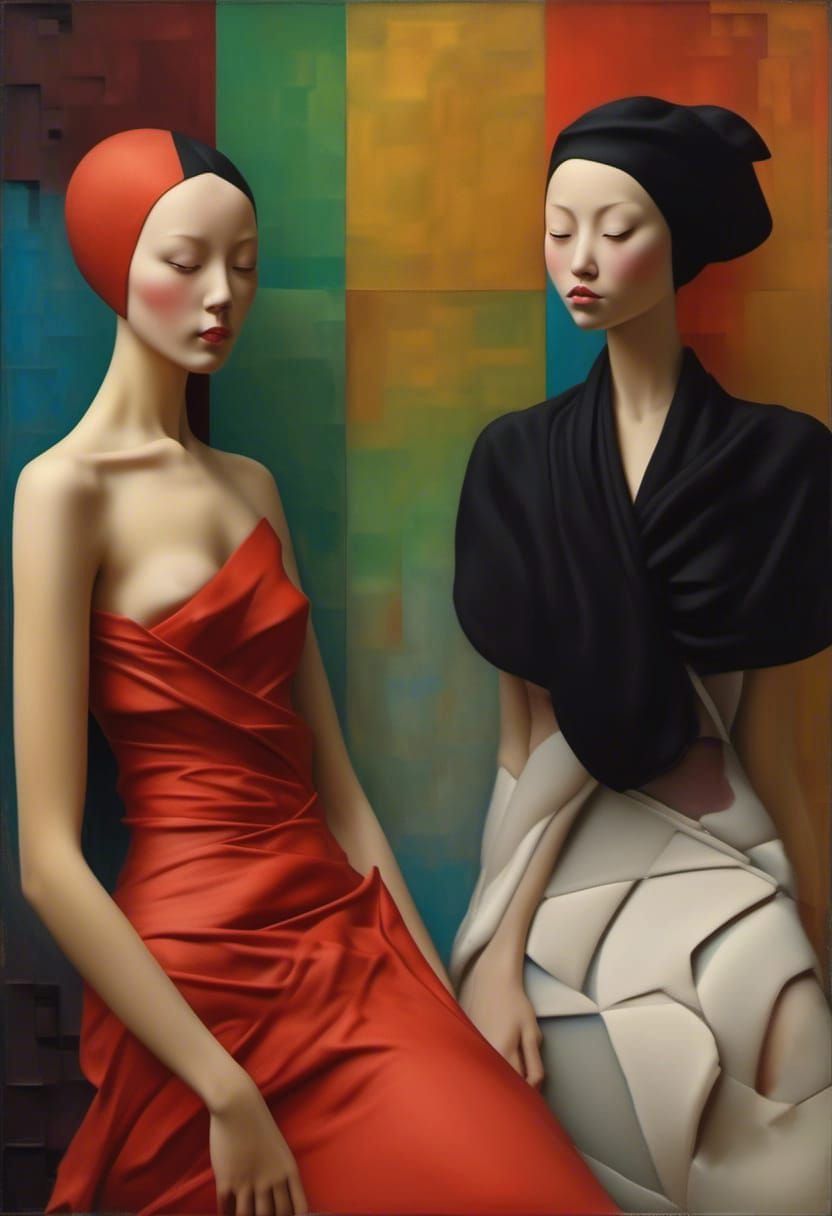 Polychromatic City Life: Abstract Matte Painting