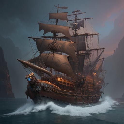 Detailed Matte Painting of Jack Sparrow