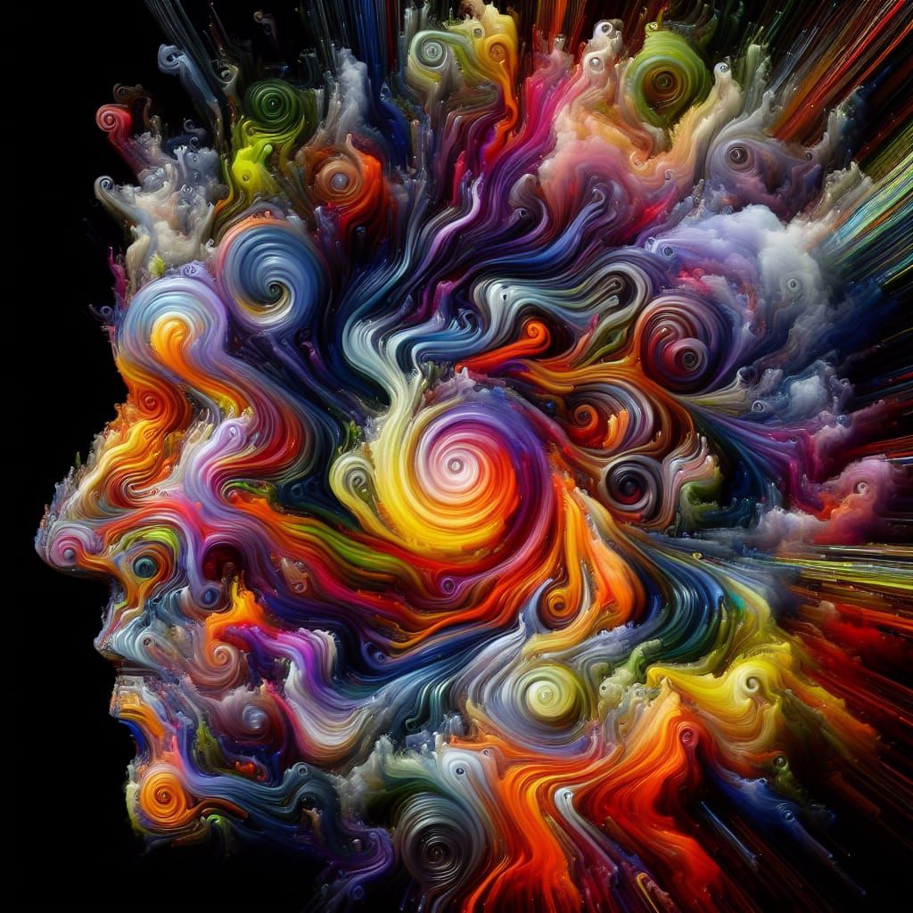 Abstract Art: Mania-Induced Psychosis Visualization